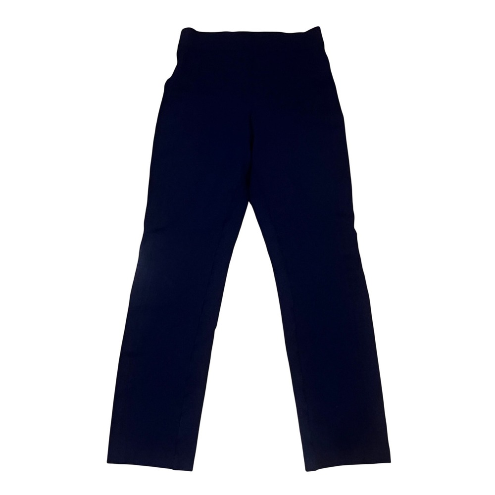 Spanx The Perfect Pant Navy Blue Straight Leg Pull On Trousers Petite Small